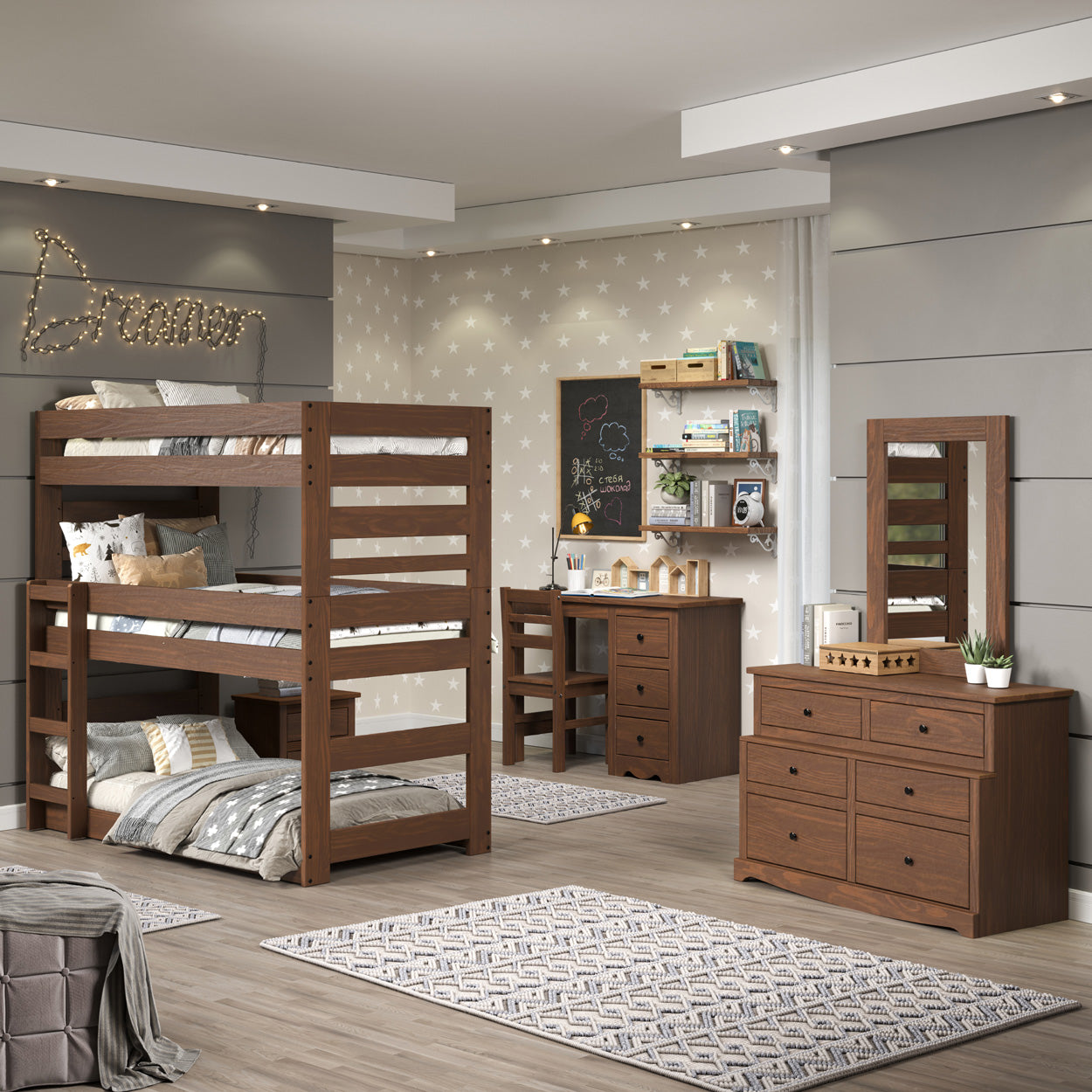03X – Lakehouse Triple Twin Stackable Bunk Bed