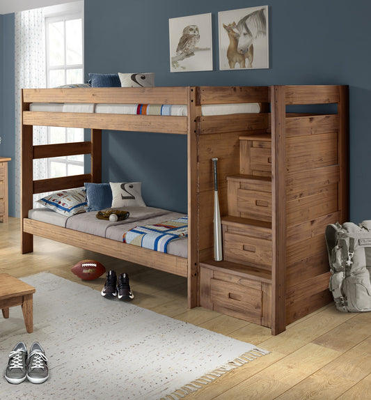 411A – Mountain Brook Double Twin Reversible Staircase Bunk Bed