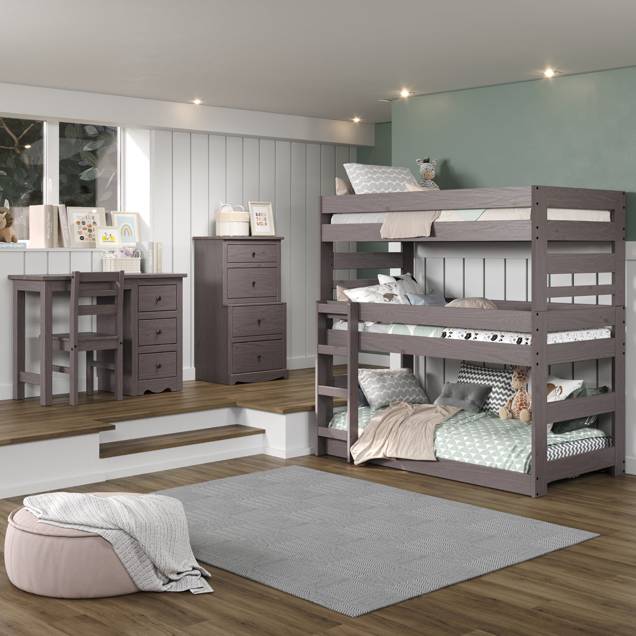 03X – Lakehouse Triple Twin Stackable Bunk Bed